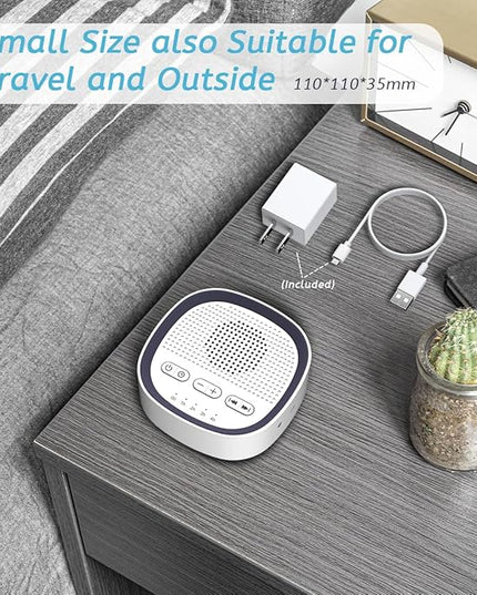 iEasy Sleep White Noise Sound Machines with 30 Soothing Sounds 3.5 mm Headphone Jack 5 Timer Settings 32 Precise Volume Memory Function Compact Design Ideal Gift