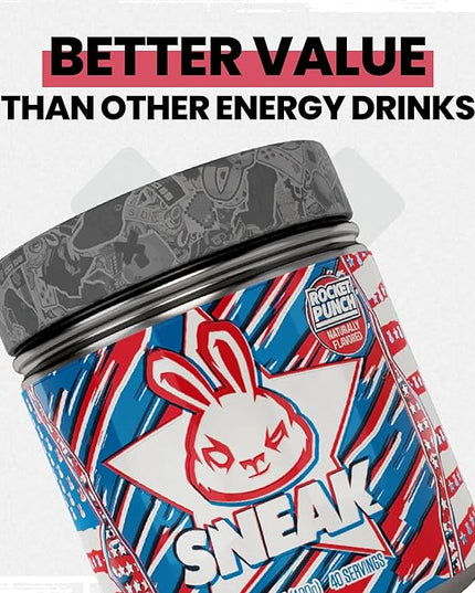 SNEAK Energy Drink Powder | Rocket Punch | No Sugar. No Nasties. Just Natural Caffeine, Focus-Boosting Nootropics | 40 Servings