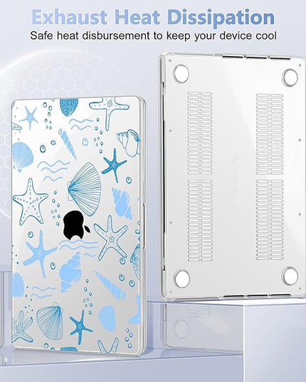 May Chen Case for MacBook Pro 14 inch, Models A2442 A2779 A2918 A2992 A3401 A3185 A3112 A3434, M1 M2 M3 M4 M5 Chip (2021-2025 Release), Plastic Hard Shell Case with Keyboard Cover, Sea Star