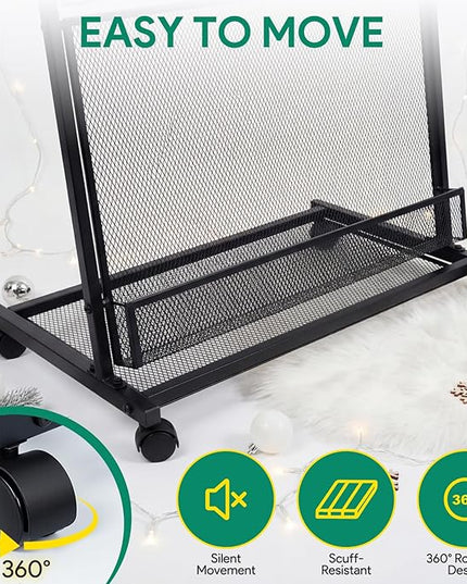 5 Layer Floor Magazine Rack Stand, 70"×27×13.6" Brochure Display Stand with 4 Universal Wheels, Detachable Magazine Display withTop Billboard, for Exhibitions, Shopping Malls, Hospitals, Offices