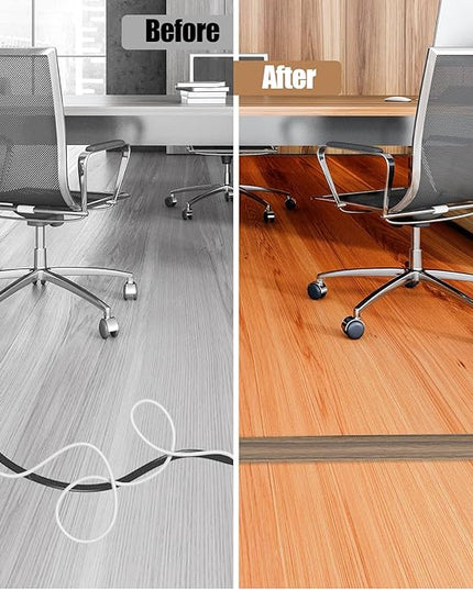 Floor Cord Cover Self Adhesive Cord Hider,10FT Cable Management, Extension Strip Protector for Wires, Prevent Cable Trips for Offices, Gyms, Exhibitions Cavity:0.47"(W) x0.35(H) Woodsmokedbrown
