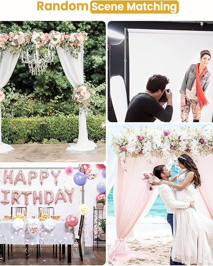 Jiang&Rong 10x10Ft Double Crossbar Backdrop Stand - Pipe and Drape Heavy Duty Adjustable Metal Frame with Drape Kit, Photographic Studio Backdrop Stand for Wedding, Birthday Party, Banquet Decorations