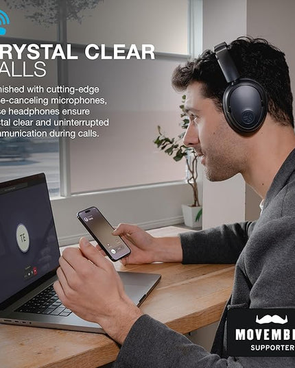 JLab JBuds Lux ANC Wireless Headphones, Graphite, Hybrid Active Noise Cancelling, Customizable Sound, Spatial Audio Compatible, Premium Over-Ear Bluetooth Headset