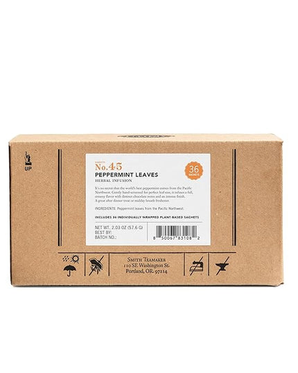 Steven Smith Teamaker Peppermint Leaves No. 45, Herbal Tea, Caffeine-Free, Sugar-Free, Sustainably Grown, Tea Bags, 36 Sachets, 0.78oz each