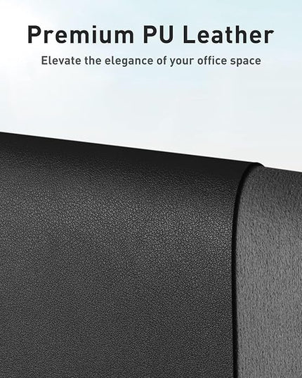 Aothia Leather Desk Pad Protector, Mouse Pad, Office Desk Mat, Non-Slip PU Leather Desk Blotter, Laptop Desk Pad, Waterproof Desk Writing Pad for Office and Home (48"x17", Black)