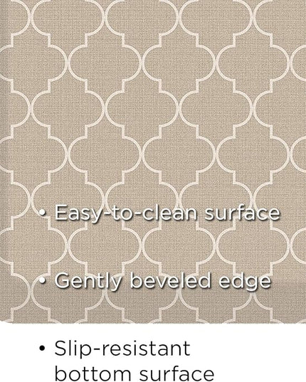 GelPro Anti-Fatigue Designer Comfort Kitchen Floor Mat, 20x48, Trellis Khaki Stain Resistant Surface with 3/4” Thick Ergo-Foam Core for Health and Wellness