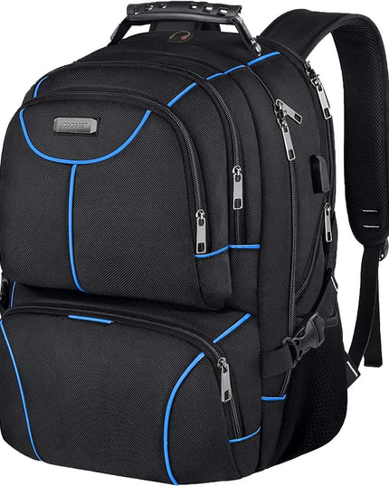 VECKUSON Lunch Bag Backpack, Insulated Cooler Lunch Box Backpack, Extra Large Travel Laptop Backpack TSA Friendly RFID Computer College bag with USB Port for Women Men,Blue