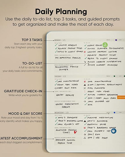 Dated, 2026 Planner, 8.5" x 11" - The Productivity Planner to Achieve Your 2026 Goals - Planner 2026-2027 by PRODUCTIVITY STORE (A4, BLUE)