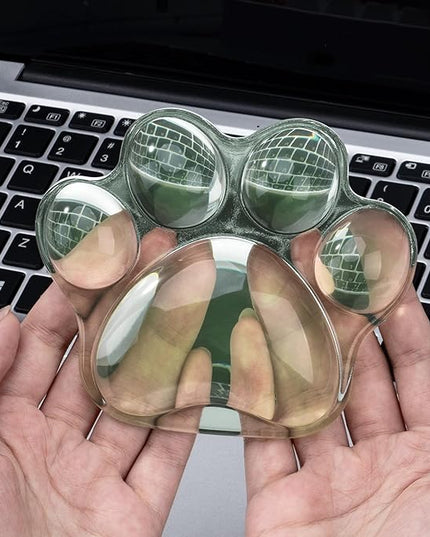 Cat Paw Mouse Wrist Rest, Green Clear Silicone Support Pad, Green Cute Ergonomic Soft Transparent Wrist Pain Relief for Office Home Desk Computer
