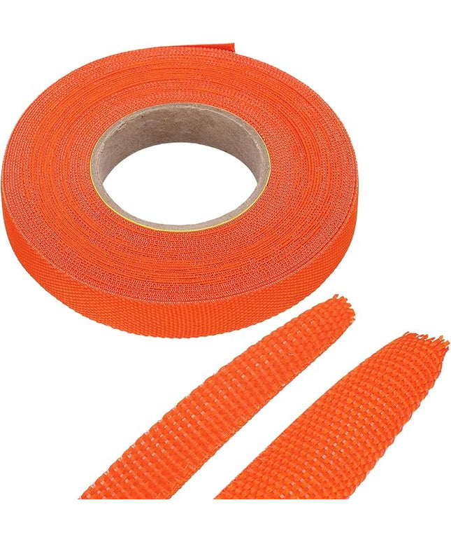 MECCANIXITY Braided Cable Sleeves Heat Shrinkable Fabric Sleeving, 3/8" 40ft Orange 2:1 Ratio Heat Shrinkable Cord Protector for Harness Cable, Network Cable Protection, Cable Management