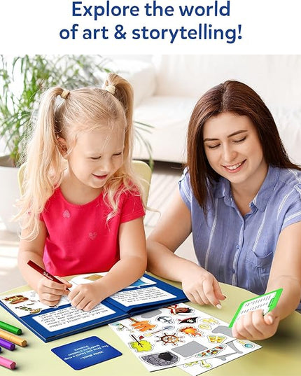 Skillmatics Storybook Art Kit - Create Adventure Stories, DIY Craft & Writing Kit with 300+ Stickers, Scrapbooking & Journal Activity, Gifts for Kids Ages 5, 6, 7, 8, 9, 10