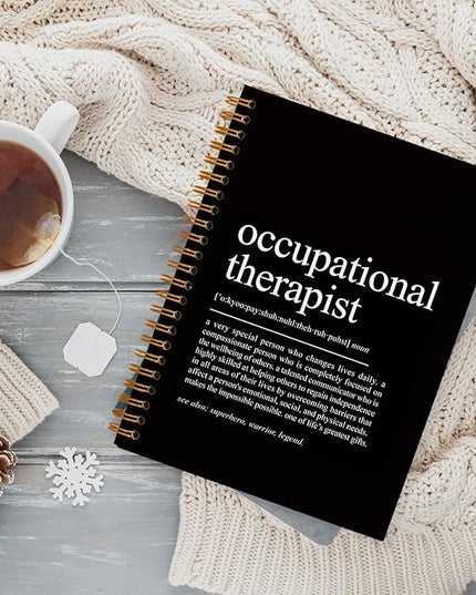QUICQOD Occupational Therapist Gifts Notebook，Appreciation Graduation Gifts for Occupational Therapist Friend,Black Hardcover Spiral Notebook 5.5x8.3