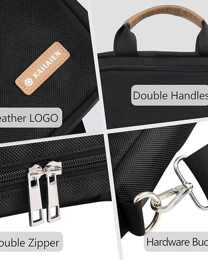 10-13 Inch Tablet Sleeve Bag, Ipad Bag for 13 In/11 in New iPad Pro M4 & 13 in Air M2 2024,iPad Pro 12.9 M2&M1,Ipad 10.9,Galaxy Tab S8+/S9+ 12.4,with Removable Shoulder Strap(Black)
