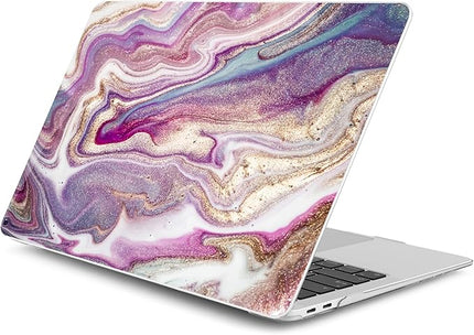 DONGKE Compatible with MacBook Pro 13 inch Case 2024 2023-2020 Release A2338 M2/M1 A2251 A2289 with Retina Display & Touch ID, Plastic Hard Shell & Keyboard Cover & Screen Film - Marbling Art