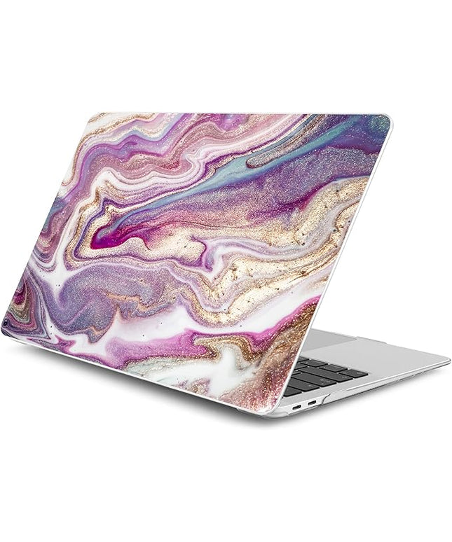 DONGKE Compatible with MacBook Pro 13 inch Case 2024 2023-2020 Release A2338 M2/M1 A2251 A2289 with Retina Display & Touch ID, Plastic Hard Shell & Keyboard Cover & Screen Film - Marbling Art