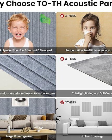 10 Pack Large Acoustic Panels,48 x 24 x 0.4 Inch Sound Proof Foam Panels for Walls，Premium Noise Dampening Panels,Sound Panels for Media Room, Office and Studio,African Gray