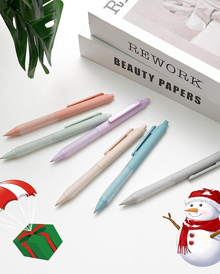 Linbsunne Ballpoint Pens Medium Point 1mm Black Pen with Super Soft Grip Ball Point Pen for Men Women Retractable Pens (6-pack)