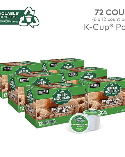 Green Mountain Coffee Roasters Brown Sugar Crumble Keurig Single-Serve K-Cup pods, Medium Roast Coffee, 72 Count