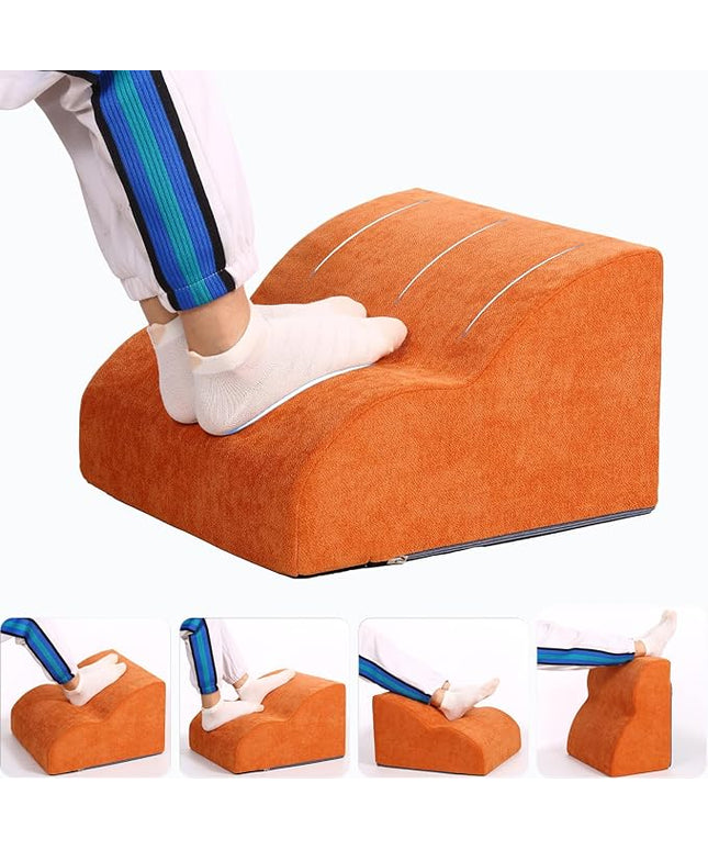 Foot Rest for Under Desk at Work.Multifunctional 3-Tier Foot Stool,with Washable Footrest.for Under Desk,Office Chair Gaming Chair & Sofa,Leg Elevation Pillow,Supports Posture (Orange)