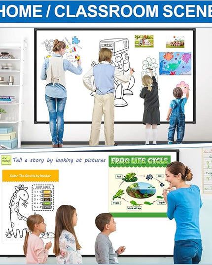 H-Qprobd Large White Board Dry Erase Board for Wall 72"X40" Magnetic Whiteboard with Long Pen Tray, Presentation Dry Erase Boards for Office, Classroom, School, Home