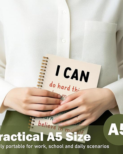 I Can Do Hard Things Inspirational Spiral Notebook, Positive Affirmation Gifts, Affirmation Journal, Boho Motivational Journal Notebook, 5.5x8.3 Inch