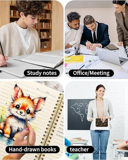 Spiral Journal Notebook, A5 Cute Notebooks for Women Men, College Ruled Hardcover Notebook for Work & Note Taking, 60 Pages Double-Wire Journals for Writing, Cute Boho Flowers