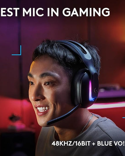 Logitech G522 Lightspeed Wireless Gaming Headset, LIGHTSYNC RGB, Full Bandwidth Mic & Advanced Synchronized Audio, Tri-Connectivity with Lightspeed, Bluetooth, USB-A to USB-C for PC - Black