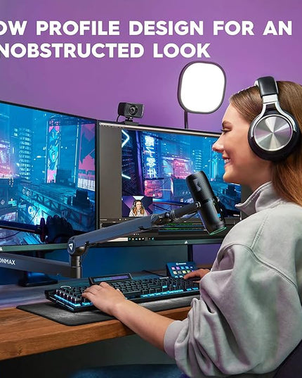 THRONMAX Twist S6 Microphone Boom Arm, Low Profile Mic Stand with Cable Management,Desk Clamp, Versatile Mounting, All-Metal and Fully Adjustable Mic Arm for Streaming, Gaming, Home Office,Universal