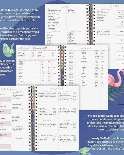 PLANBERRY Hourly Schedule Planner Premium – Undated Weekly Organizer with Time Slots & Monthly Budget – Time Management, Goal Setting, to-Do List & Habit Tracker –6.9″x8.5″(Rose Flamingo)