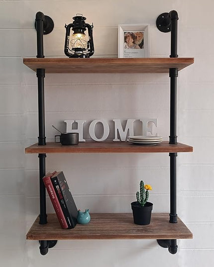 Industrial Pipe Shelving Bathroom Shelves Over Toilet 24 Inch,Rustic Wall Shelves,Industrial Floating Shelves for Wall Pipe Shelf Farmhouse Shelf for Kitchen