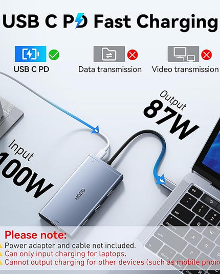 USB C Docking Station Dual Monitor Adapter for Dell HP, Laptop Docking Station 3 Monitors Quad Display USB C Hub Dongle to 4K HDMI+DP+VGA,3 USB2.0,100W PD,8 in 1 Thunderbolt Dock for Lenovo,Surface
