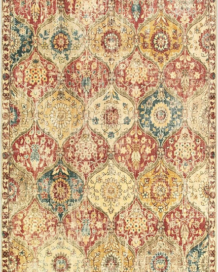 Lahome Moroccan Trellis Washable Small Area Rug, 3x5 Area Rug for Bedroom Living Room, Non-Slip Oriental Accent Throw Carpet for Kitchen Office Entryway Bathroom Office, Red/Orange