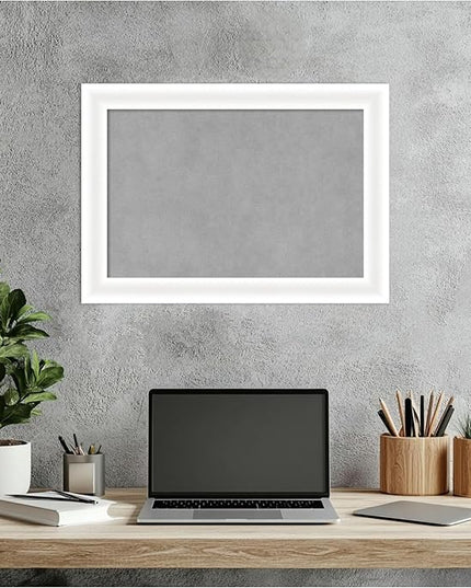 Amanti Art White Framed Magnetic Board 15x21 Small Vision Board for use with Magnets, 100% Metal Sheet to Display Items as Office Decor or for Home Organization in mudroom, Kitchen or Kids Room