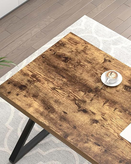 FOLUBAN Home Office Desk, Modern Wood and Metal Computer Desk, Simple Writing Work PC Desks for Bedroom, Industrial Study Gaming Table for Living Room, Rustic Brown, 53 Inch