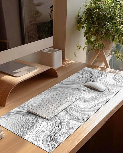 Mouse Pad Gaming Mousepad 31.5 x 11.8 Inch Large Keyboard Desktop Mat Diatomite XL Mouse Pad for Home and Office Desk Accessories with Abstract Line Contour Artwork