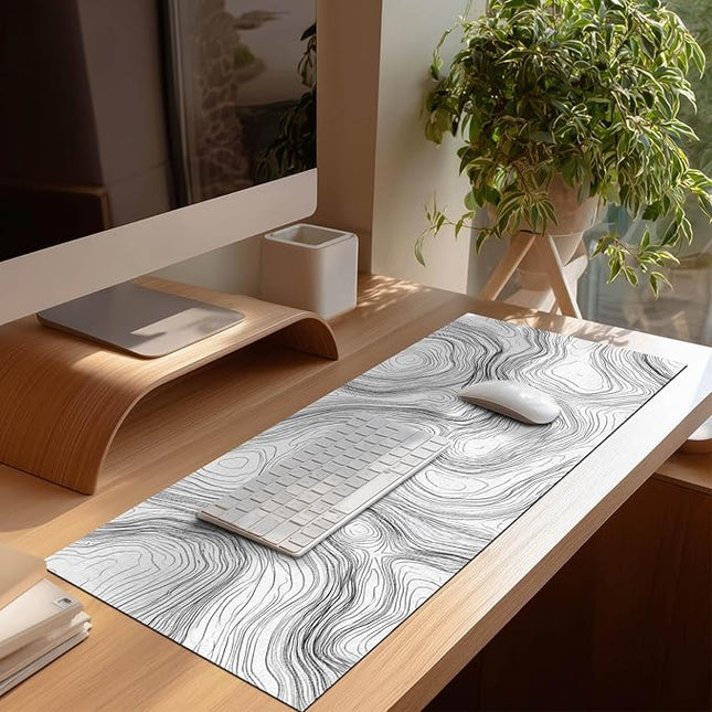 Mouse Pad Gaming Mousepad 31.5 x 11.8 Inch Large Keyboard Desktop Mat Diatomite XL Mouse Pad for Home and Office Desk Accessories with Abstract Line Contour Artwork