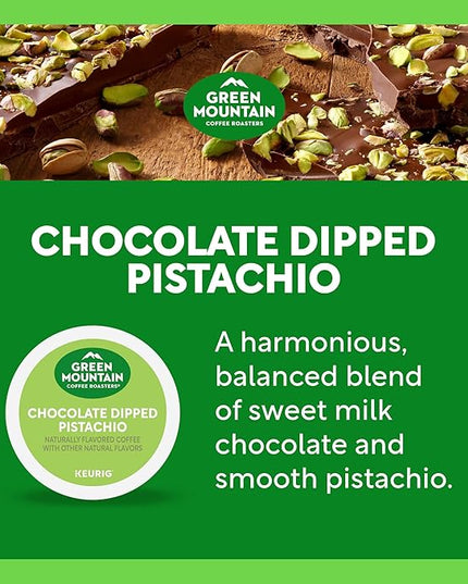 Green Mountain Coffee Roasters Chocolate Dipped Pistachio, Single-Serve Keurig K-Cup Pods, 6 Boxes of 10 (60 Count Total)