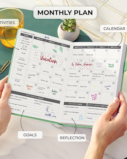 Clever Fox Daily Planner – Undated Planning Notebook with Hourly Schedule & To-Do List – Personal Day Task & Work Organizer, 6 Months (Mint Green)