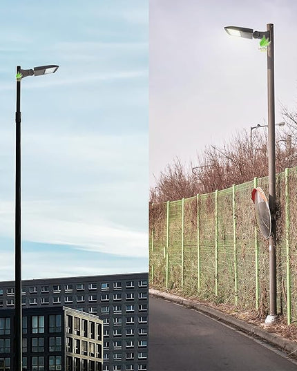 LED Flying Direct 150W LED Shoebox Lights, 20KV Surge Protector LED Parking Lot Area Lights, 450W MH Equiv. LED Street Road Lamps with Direct Arms Mount, 1-10V Dim DLC UL 5000K 100-277VAC