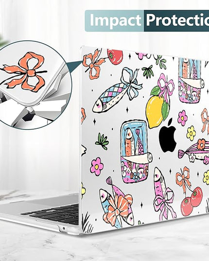 DONGKE for M4 MacBook Air 13.6 Inch Case 2025 2024 2023 2022 Model A3240 A3113 A2681 M3 M2 Chip, Plastic Hard Shell Case Cover with Touch ID for MacBook Air 13 Inch M4 - Sardine