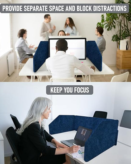 29.1"x22.8"x1.2" Acoustic Desk Divider, Sound Absorbing, Freestanding Soundproof Privacy Panel, Reduce Noise, Increase concentration, Made from High Quality Polyester (Azure)
