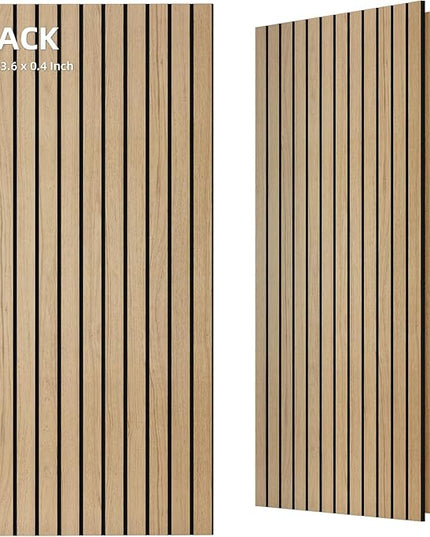 TO-TH Wood-Look Acoustic Panel, 4 Pack 47.2” x 23.6” Soundproof Wall Panels, Decorative Sound Absorbers Large Acoustic Panels for Home, Office, Basement, Teak