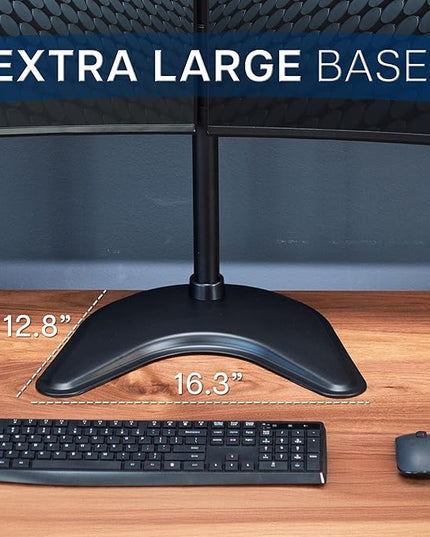 VIVO Dual Ultrawide Monitor Mount, Free-Standing Desk Stand for 2 Screens up to 38 Inches, Heavy-Duty Adjustable Arms, Max VESA 100x100mm, Black, STAND-V038F