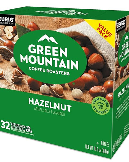 Green Mountain Coffee Roasters Hazelnut Keurig Single-Serve K-Cup Pods, Light Roast Coffee, 32 Count