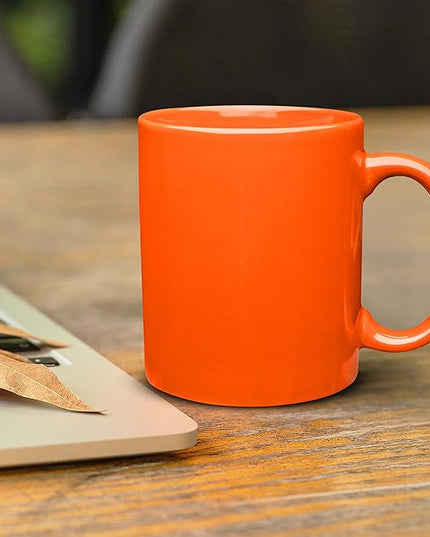 DISCOUNT PROMOS Ceramic Coffee Mugs 11 oz. Set of 10, Bulk Pack - Coffee cup set, Iced coffee cup, Gaming mug - Orange