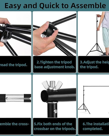 Backdrop Stand 10x7ft(WxH) Photo Studio Background Stand Support System Backdrop Support Kit, for Photography, Advertising Display, Parties Decoration