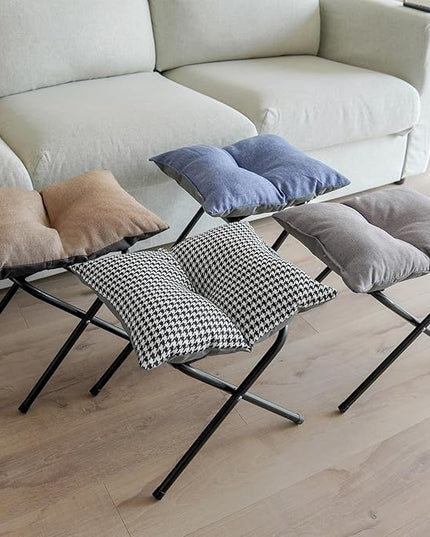 Foldable Foot Rest Stool for Under Desk or Sofa - Office Footrest Ottoman, Portable Leg Rest for Home & Office (Houndstooth)