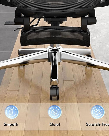 FLEXISPOT ErgoX Premium Ergonomic Office Chair with Footrest- Adjustable 3D Armrests, Dynamic Lumbar Support, Recline & Tilt Function, Mesh Seat, for Home & Office Use,Foam Blue