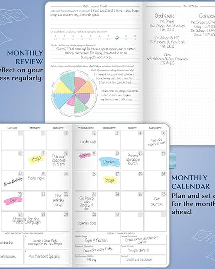 Legend Planner Hourly Schedule Edition – Deluxe Weekly & Daily Organizer with Time Slots. Time Management Appointment Book Journal for Work & Personal Life, Undated, A5 Hardcover – Periwinkle Gold