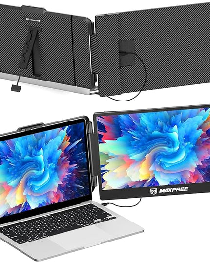 Maxfree Laptop Screen Extender, S1 14'' Laptop Monitor Extender Dual Screen Plug & Play, 1080P FHD Portable Monitor for 13.3-17'' Laptops, Compatible with macOS/Windows/Dex/Android/Switch/PS5
